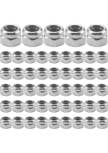 50PCS M2 Çinko Kaplı Kendi Kendine Kilitlenen Naylon Ek Altı Kilidi Fındık (Yurt Dışından)