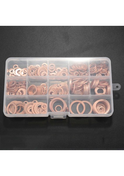 280PCS Profesyonel Çeşitli Bakır Yıkayıcı Conta Seti Düz Yüzük Conta Çiftlik Kiti M5-M20 Donanım Aksesuarları Için Kutu (Yurt Dışından) fırsatları