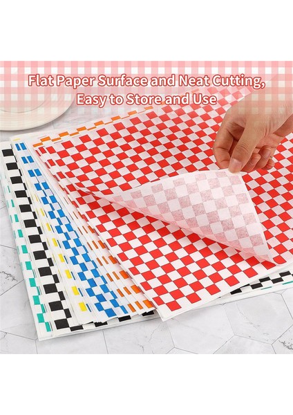 240PCS Damalı Mumlu Kağıt Kağıt Sayfalar Gıda Kağıdı Ekmek Sepet Astarları Sandviç Sarma Kağıdı (Yurt Dışından) fiyatları