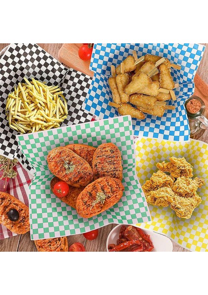 240PCS Damalı Mumlu Kağıt Kağıt Sayfalar Gıda Kağıdı Ekmek Sepet Astarları Sandviç Sarma Kağıdı (Yurt Dışından) indirimleri