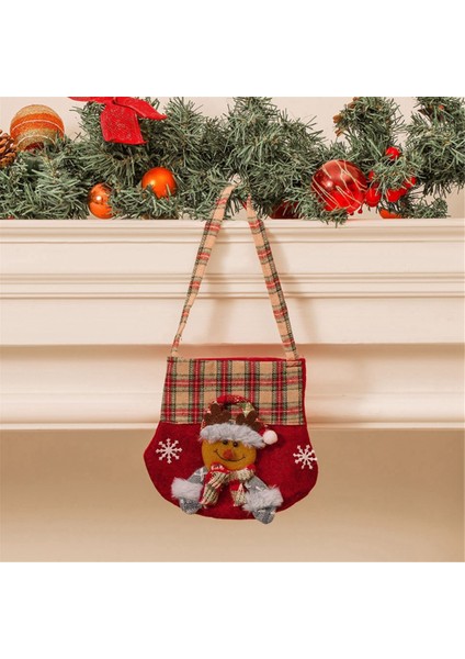Kumaş Noel Hediye Çantası, Noel Elma Çantası Parti Lehine Çantalar, Karikatür Noel Çanta Partisi Xmas Tatil Hediye Çantaları (Yurt Dışından) fırsatları