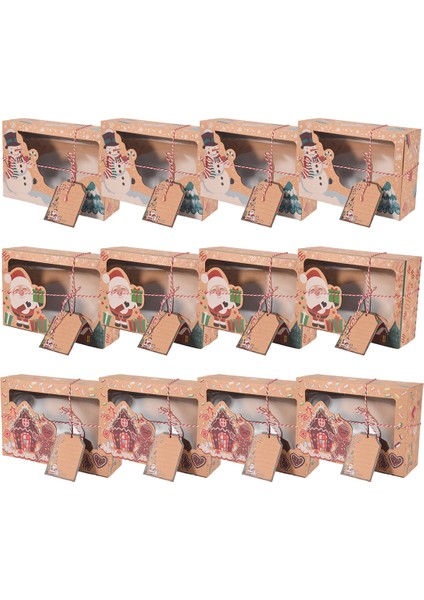 Pencereli Noel Kurabiye Kutuları, Hediye Vermek Için Tatil Kurabiye Kutuları, Hamam, Şeker, Parti Favorları, Noel Kutuları (Yurt Dışından)