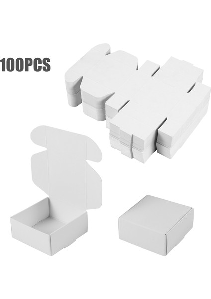 100PCS Kraft Kağıt Kutusu Güzel Kraft Kutu Ambalaj Kutusu Küçük Boyut-Beyaz (Yurt Dışından)