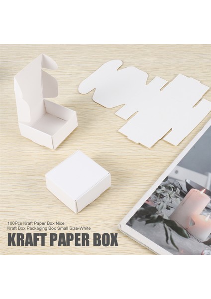 100PCS Kraft Kağıt Kutusu Güzel Kraft Kutu Ambalaj Kutusu Küçük Boyut-Beyaz (Yurt Dışından) fırsatları