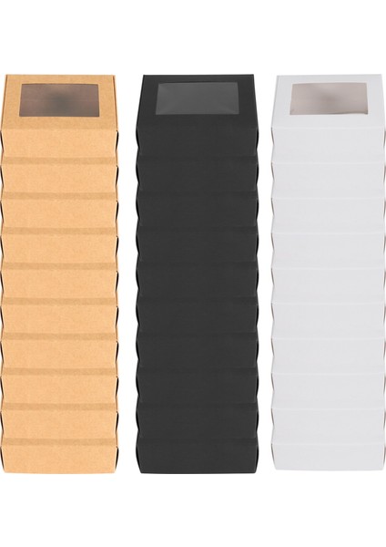 30 Pcs Mini Kraft Kağıt Kutusu Pencereli Mevcut Paketleme Kutusu Sabun Kutusu Fırın Şekeri (Siyah Kahverengi Beyaz) (Yurt Dışından) fiyatları
