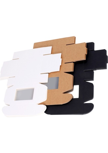 30 Pcs Mini Kraft Kağıt Kutusu Pencereli Mevcut Paketleme Kutusu Sabun Kutusu Fırın Şekeri (Siyah Kahverengi Beyaz) (Yurt Dışından) modelleri
