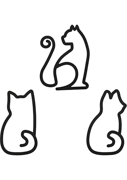 3 Adet Metal Duvar Sanatı Tel Kediler Mutfak Restoran Dükkanı Için Duvar Dekoru (Yurt Dışından)