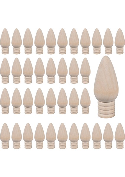 50 Pcs Ahşap Noel Ampulü Zanaat ve Noel Ağaçları Için Bitmemiş Ahşap Süsler, 2 Inç Yüksekliğinde (Yurt Dışından)
