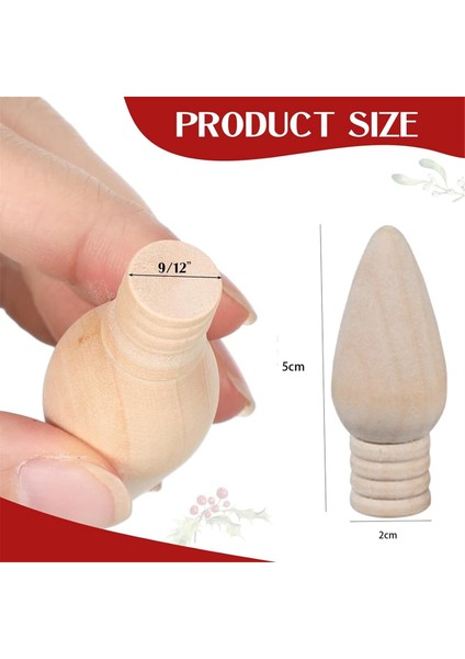 50 Pcs Ahşap Noel Ampulü Zanaat ve Noel Ağaçları Için Bitmemiş Ahşap Süsler, 2 Inç Yüksekliğinde (Yurt Dışından) fiyatları