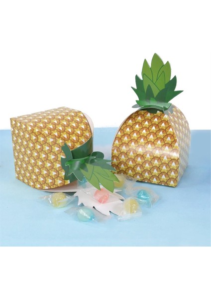 50PCS Ananas Şeker Kurabiye Kutusu Hawai Partisi Hediye Paketleme Kutusu Çantası Luau Yaz Doğum Düğün Dekorasyonu (Yurt Dışından) fırsatları