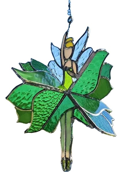Dans Eden Bayan Vitray Spinner Açık Havada Asılı Dekor Dekorasyonları Dekoratif Rüzgar Spinner Ouddoor Kelebek C (Yurt Dışından)