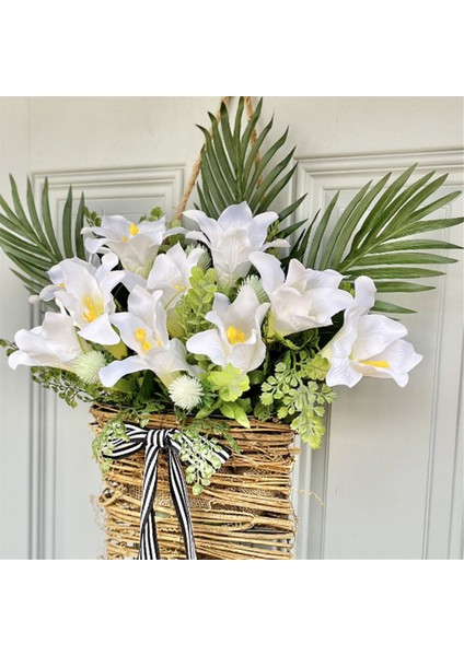 Krem Ortanca Kapı Askı Sepet Çelenk, Ön Kapı Pembe Meyve Kır Çiçeği Kapı Askı Sepeti Çelenk Için Bahar Çelenkleri (Yurt Dışından) fırsatları
