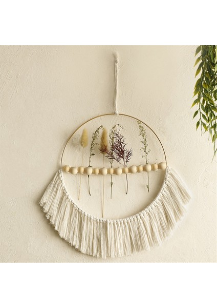 Bohem Ahşap Boncuk Pamuk Halat Kolye Dokuma Püskül Yuvarlak Duvar Kolye Ev Yatak Odası Dekorasyon (Yurt Dışından) fiyatları