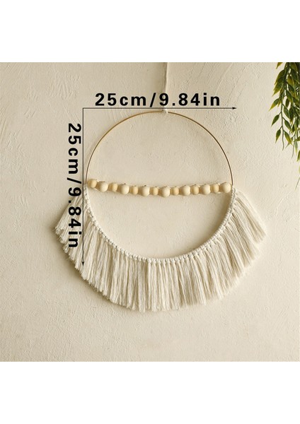 Bohem Ahşap Boncuk Pamuk Halat Kolye Dokuma Püskül Yuvarlak Duvar Kolye Ev Yatak Odası Dekorasyon (Yurt Dışından) modelleri