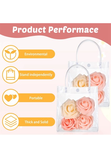 20PCS Şeffaf Hediye Çantası ile Düğün Şeker Hediye Ambalajı Yeniden Kullanılabilir Tote Çanta Noel Duş 15X20X7CM (Yurt Dışından) modelleri