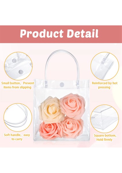 20PCS Şeffaf Hediye Çantası ile Düğün Şeker Hediye Ambalajı Yeniden Kullanılabilir Tote Çanta Noel Duş 15X20X7CM (Yurt Dışından) fırsatları