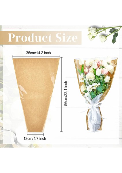 50 Adet Çiçek Buket Ambalaj Kağıdı, Kraft Kağıt Çiçekçi Sargısı Çantalar Çiçek Aranjman Malzemeleri Düğün, Sevgililer (Yurt Dışından) modelleri