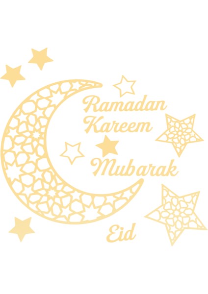 Ramazan Kareem Çıkartmalar Süslemeleri Duvar Eid Mübarek Ev Dekor Işareti Yatak Odası Ön Odası Hilal Kristalleri Sanat A (Yurt Dışından) fiyatları