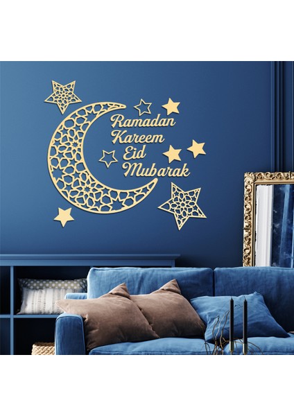 Ramazan Kareem Çıkartmalar Süslemeleri Duvar Eid Mübarek Ev Dekor Işareti Yatak Odası Ön Odası Hilal Kristalleri Sanat A (Yurt Dışından) fırsatları