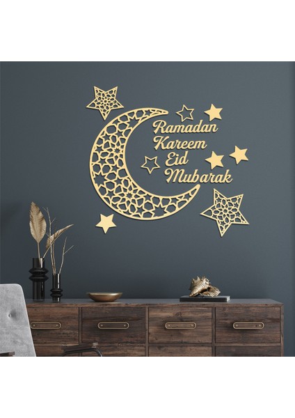 Ramazan Kareem Çıkartmalar Süslemeleri Duvar Eid Mübarek Ev Dekor Işareti Yatak Odası Ön Odası Hilal Kristalleri Sanat A (Yurt Dışından) indirimleri
