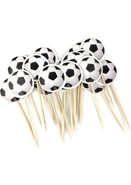 Futbol Teması Kürdan, Kek Dekorasyonu, Mutlu Yıllar Partisi Dekorasyonu, Meyve Tatlı Kek Kürdan Bayrağı (Yurt Dışından)