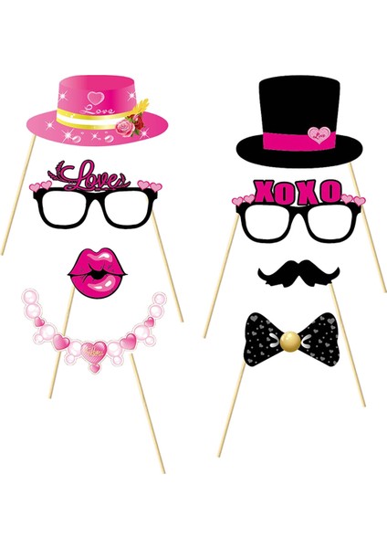 35 Sevgililer Günü Fotoğraf Booth Personal Parts Secongations Romantik Kutlamalar Için Öpücük Işaretleri (Yurt Dışından) modelleri