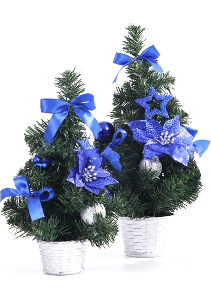 Mini Masa Üstü Ağacı Ev Noel Küçük Masaüstü Dekorasyon Partisi Süs Ailesi, Mavi (Yurt Dışından) fırsatları