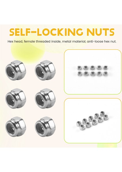 50PCS M2 Çinko Kaplı Kendi Kendine Kilitlenen Naylon Ek Altı Kilidi Fındık (Yurt Dışından) indirimleri