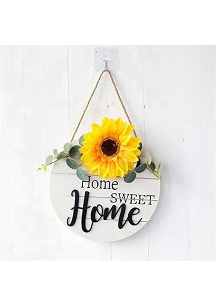 Ayçiçeği Ev Ahşap Kolye Dekor Çelenk Ayçiçeği Ahşap Kapı Dekorasyonu Ahşap Çelenk Için Hoş Geldiniz Tabelası (Yurt Dışından) modelleri