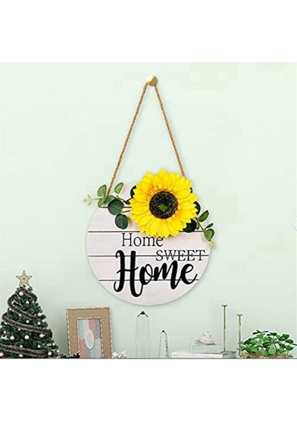 Ayçiçeği Ev Ahşap Kolye Dekor Çelenk Ayçiçeği Ahşap Kapı Dekorasyonu Ahşap Çelenk Için Hoş Geldiniz Tabelası (Yurt Dışından) fırsatları