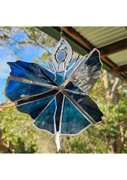 Dans Eden Bayan Vitray Spinner Açık Havada Asılı Dekor Dekorasyonları Dekoratif Rüzgar Spinner Ouddoor Kelebek C (Yurt Dışından) modelleri