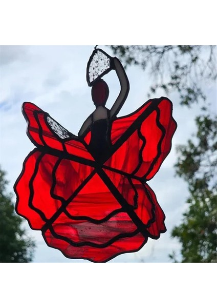 Dans Eden Bayan Vitray Spinner Açık Havada Asılı Dekor Dekorasyonları Dekoratif Rüzgar Spinner Ouddoor Kelebek C (Yurt Dışından) indirimleri