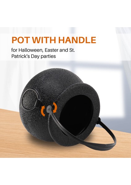 24 Paket Plastik Siyah Cadı Şeker Kaseleri, Cadılar Bayramı, Paskalya Için Saplı Tencere, St Patrick Günü Partisi Iyilikleri (Yurt Dışından) fiyatları