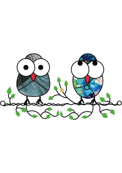 Sevimli Çizgi Film Thwo Baykuş Kolye Renkli Baykuş Kolye Ev Bahçe Dekorasyon Kapısı Asılı Dekorasyonlar, Bir (Yurt Dışından)