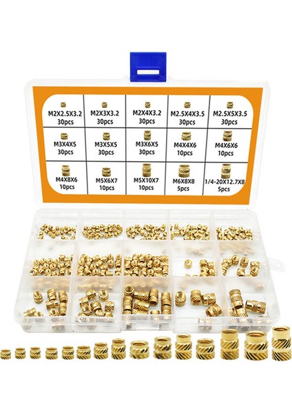 300PCS M2 M3 M4 M5 M6 Dişi Iplikçiktirilmiş Fındık Pirinç Dişli Ekleme Fıstığı, Enjeksiyon Kalıplama Için Dişli (Yurt Dışından)