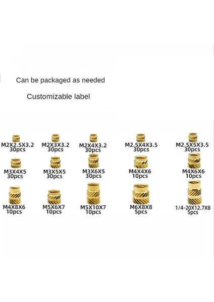 300PCS M2 M3 M4 M5 M6 Dişi Iplikçiktirilmiş Fındık Pirinç Dişli Ekleme Fıstığı, Enjeksiyon Kalıplama Için Dişli (Yurt Dışından) fiyatları