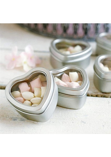 15PCS Kalp Şekleli Metal Teneke Kutular Kapaklı Şeker Kutuları Kalp Boş Teneke Bisküvi Şekerler Sevgililer Günü Için Kavanoz (Yurt Dışından) modelleri