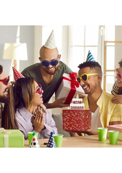 Nakit Hediye Çekme Için Mutlu Yıllar Para Kutusu, Arkadaşlar ve Aile Için Kek Kartı ile Mükemmel Hediye Kutusu, Mavi (Yurt Dışından) fırsatları