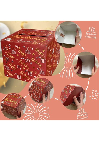 Nakit Hediye Çekme Için Mutlu Yıllar Para Kutusu, Arkadaşlar ve Aile Için Kek Kartı ile Mükemmel Hediye Kutusu, Mavi (Yurt Dışından) indirimleri