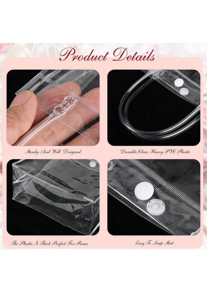 20PCS Şeffaf Hediye Çantası ile Düğün Şeker Hediye Ambalajı Yeniden Kullanılabilir Tote Çanta Noel Duş 13X15X7CM (Yurt Dışından) indirimleri