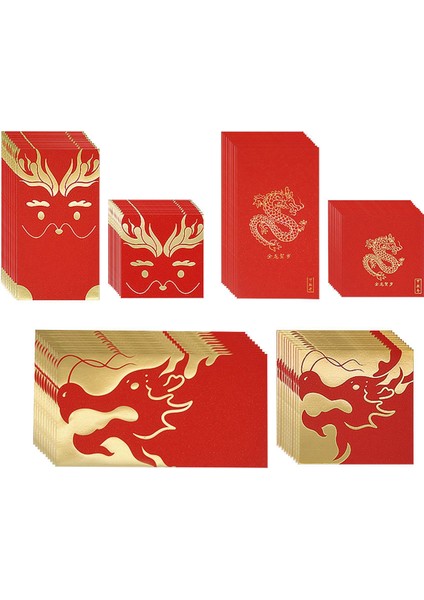 60PCS Çin Yeni Yılı Kırmızı Zarflar, Bahar Festivali Dragon Yıllık Şanslı Para Paketleri 2024 (Yurt Dışından) fiyatları