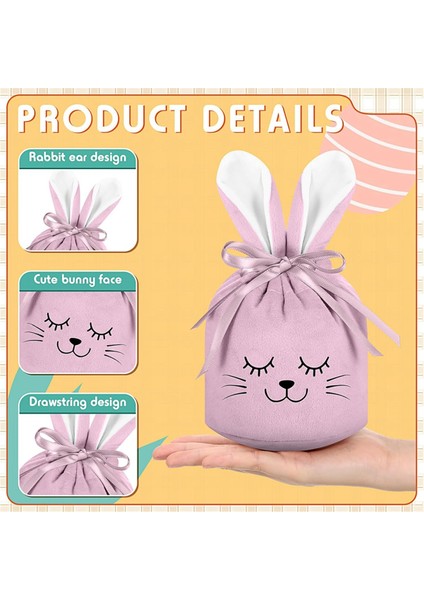 18 Adet Paskalya Tavşanı Hediye Çantaları Tavşan Kulak Kadife Çizme Çantaları, Tavşan Hediye Torbaları Tavşan Partisi Favors, 6 Renk (Yurt Dışından) fiyatları