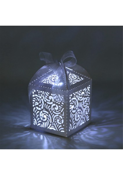 100PCS Lazer Kesme Lehine Kutular, Hediyeler Için 2x2 Inç Küçük Hediye Kutuları, Parti Düğünü Şeritli Kutular, Beyaz (Yurt Dışından) fırsatları