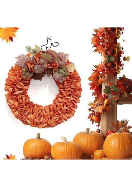 Sonbahar Çelenk Çelenk Ön Kapı Çiftlik Evi Için Sonbahar Çelenkleri, Şükran Kabak Çelengi Akçaağaç Yaprakları Dekor (Yurt Dışından) fırsatları