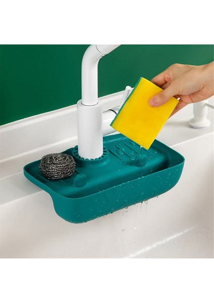 Ev Lavabo Tahliye Rafı Musluk Sıçrama Düzenli Raf Pad Sünger Rag Çelik Yün Gadget Secutasyon Kutusu, B (Yurt Dışından) fırsatları