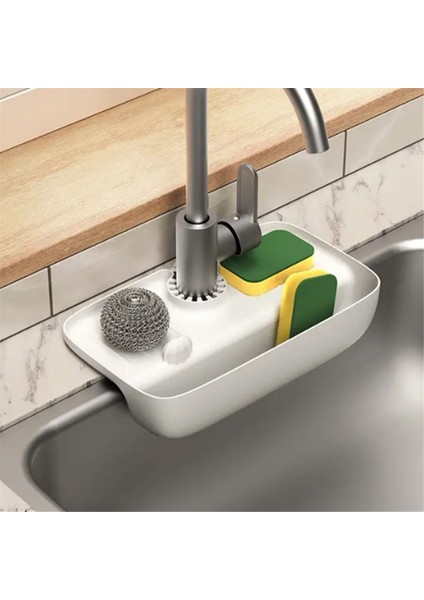 Ev Lavabo Tahliye Rafı Musluk Sıçrama Düzenli Raf Pad Sünger Rag Çelik Yün Gadget Secutasyon Kutusu, B (Yurt Dışından) indirimleri