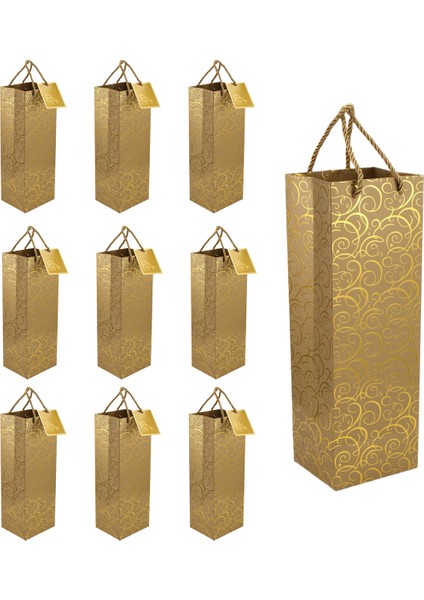 Şarap Torbaları, Kraft Kağıt Şarap Çantası 10 Adet Kulplu Şarap Torbaları, Tek Şişe Kağıt Şarap Torbası Noel, Parti, Alışveriş, Perakende Ürünleri Için Toplu (Yurt Dışından) fiyatları