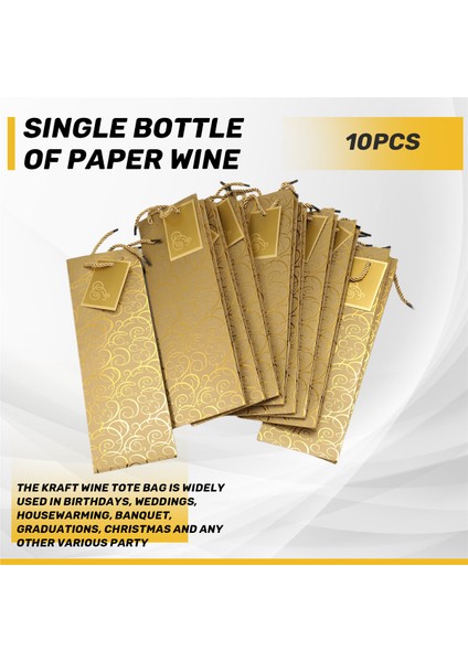 Şarap Torbaları, Kraft Kağıt Şarap Çantası 10 Adet Kulplu Şarap Torbaları, Tek Şişe Kağıt Şarap Torbası Noel, Parti, Alışveriş, Perakende Ürünleri Için Toplu (Yurt Dışından) fırsatları