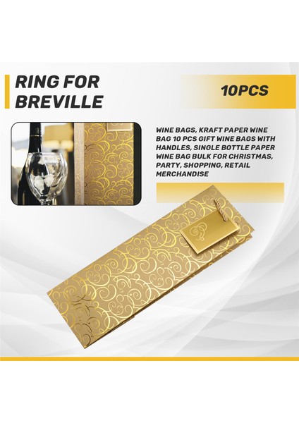 Şarap Torbaları, Kraft Kağıt Şarap Çantası 10 Adet Kulplu Şarap Torbaları, Tek Şişe Kağıt Şarap Torbası Noel, Parti, Alışveriş, Perakende Ürünleri Için Toplu (Yurt Dışından) indirimleri
