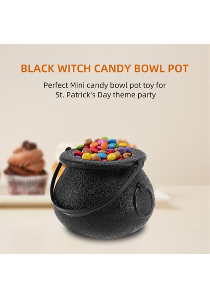 24 Paket Plastik Siyah Cadı Şeker Kaseleri, Cadılar Bayramı, Paskalya Için Saplı Tencere, St Patrick Günü Partisi Iyilikleri (Yurt Dışından) modelleri